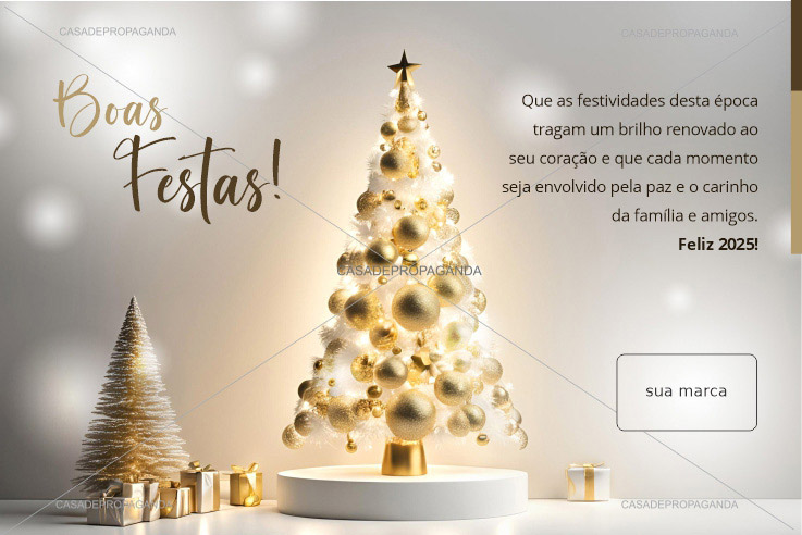 Cartão de Natal Árvore Iluminada