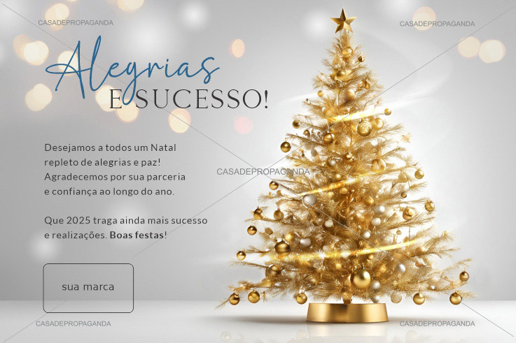 Cartão Natal Árvore Dourada