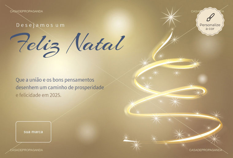 Cartão de Natal Magia Ouro