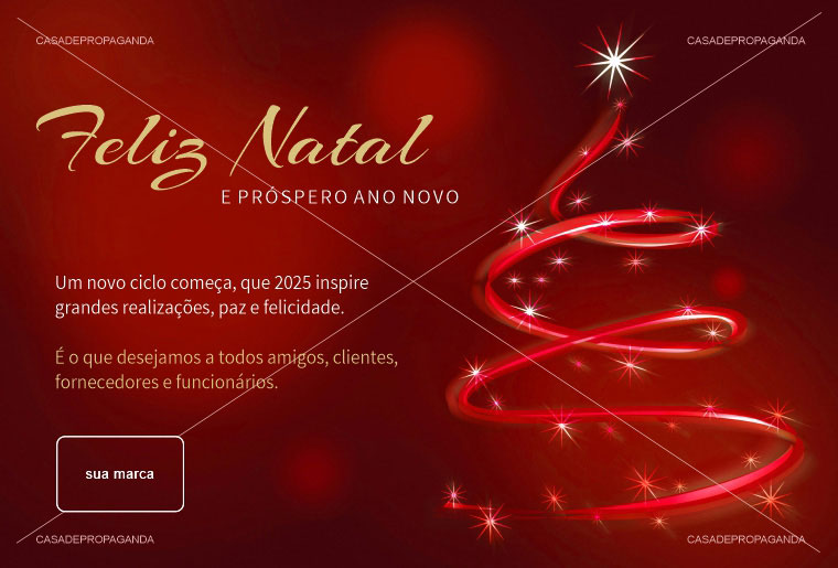 Cartão de Natal Magia Vermelho