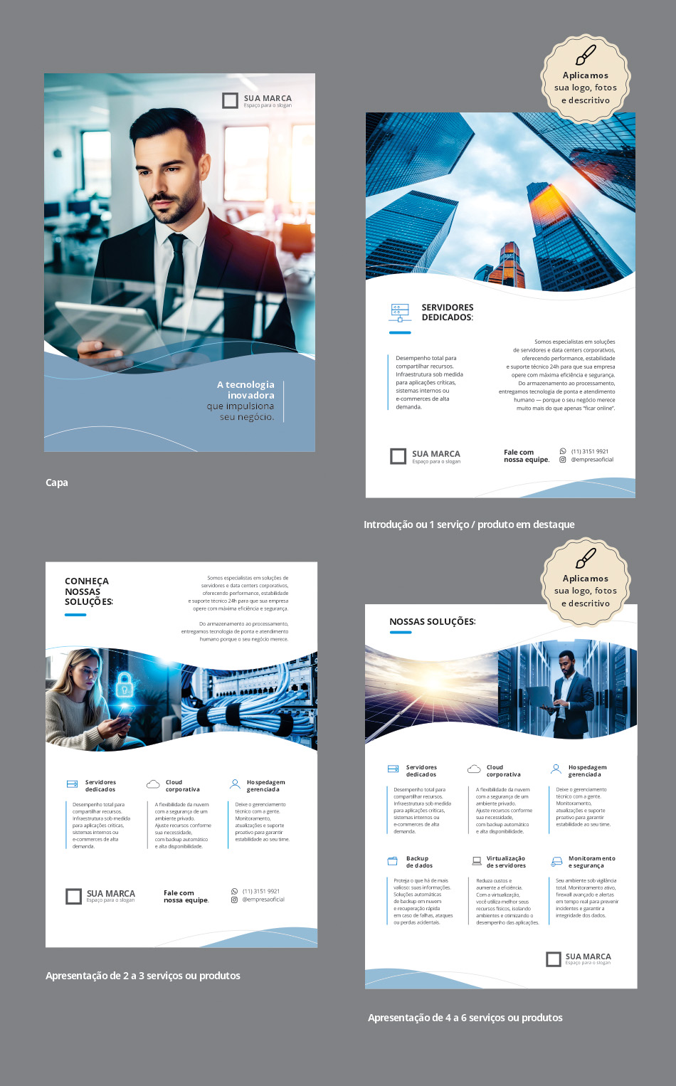 Modelo Wave Template de Catálogo Digital para Empresas